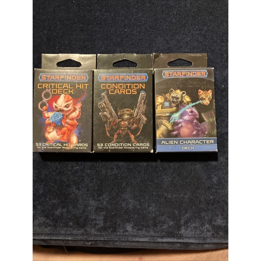 Starfinder Alien Character Deck Condition Cards Critical Hit Deck RPG Bundle